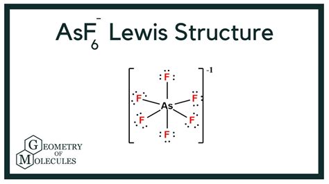 Arsenic Hexafluoride (AsF6) has six fluorine atoms around the central Arsenic, which has no lone pairs on it. This gives it an AX6 geometry, which is OCTAHED... . Lewis structure asf6